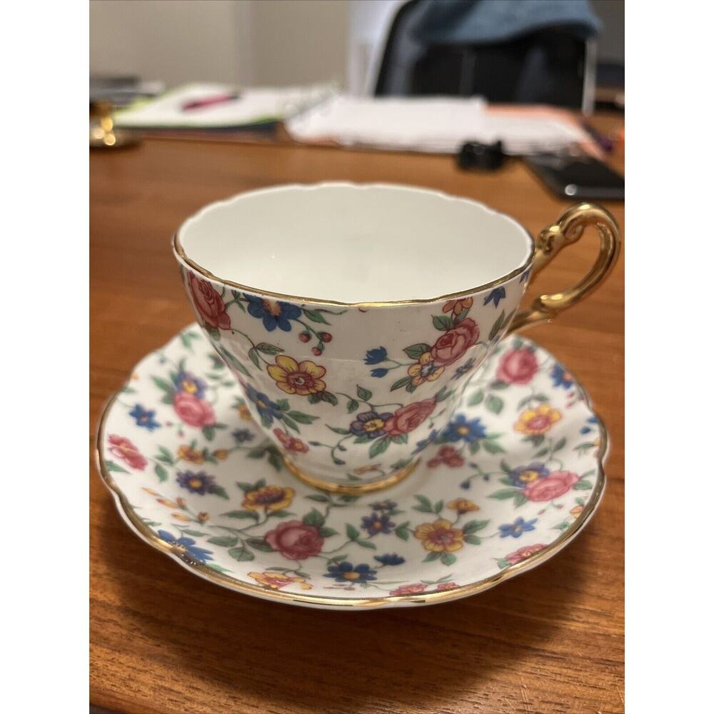 REGENCY Cup & Saucer Chintz Pattern England Fine Bone China - Picture 2 of 6